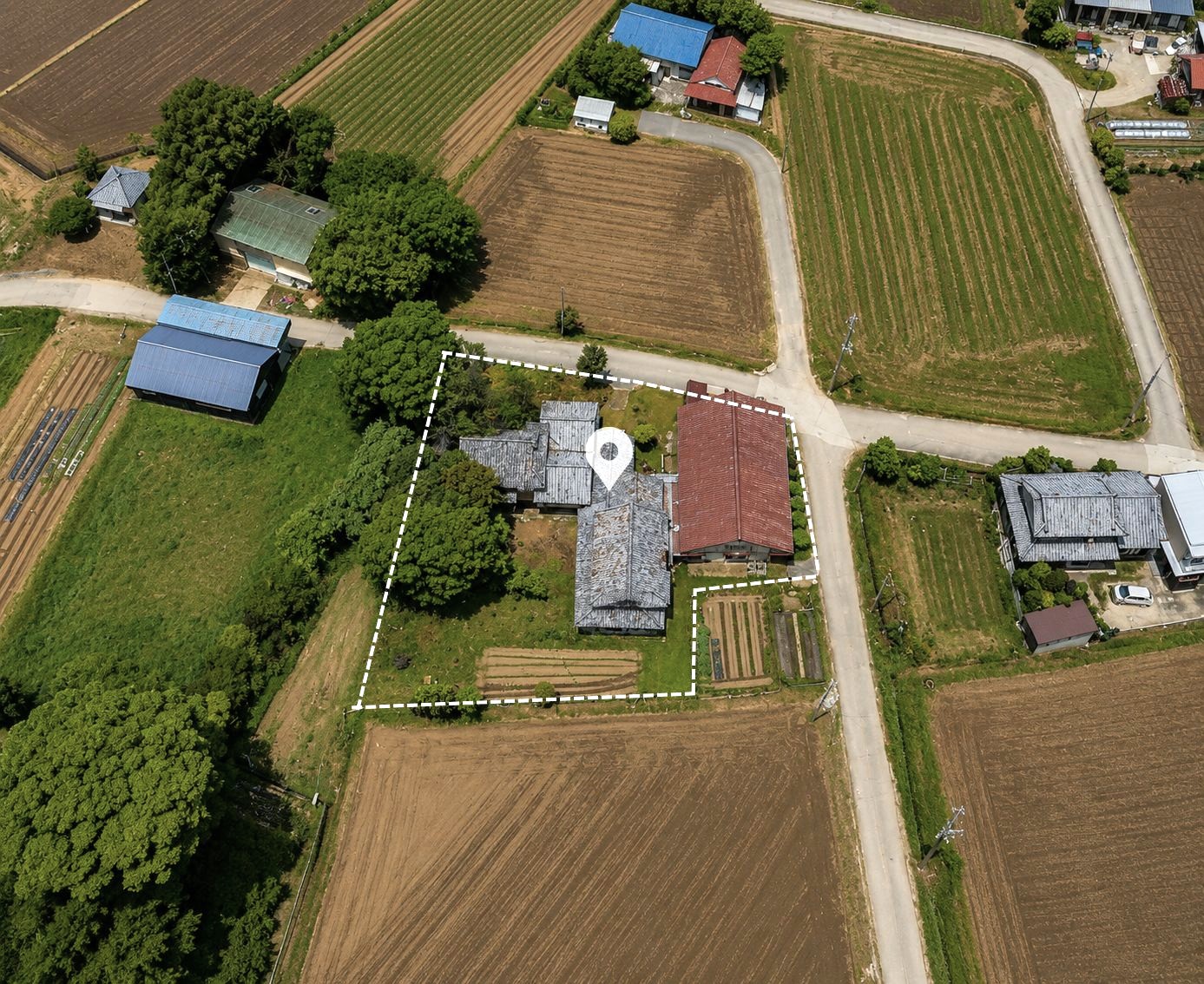 神出町宝勢の敷地を示した空撮画像